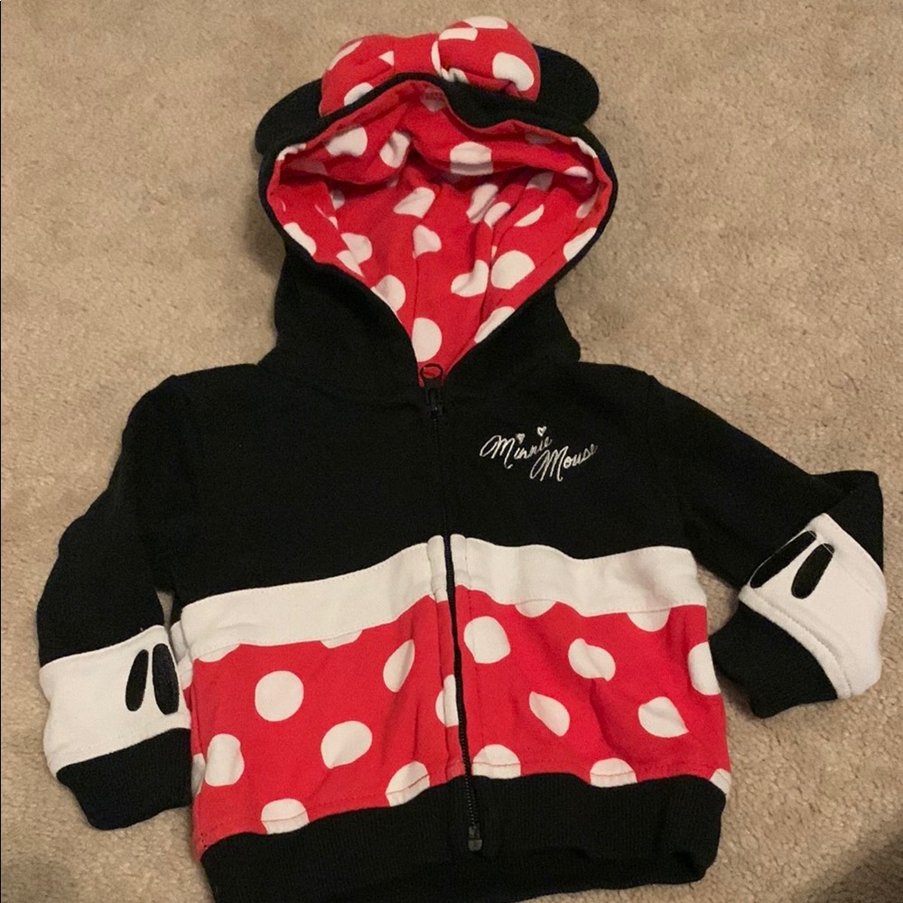 Minnie Mouse baby Hoodie - Black and Red
